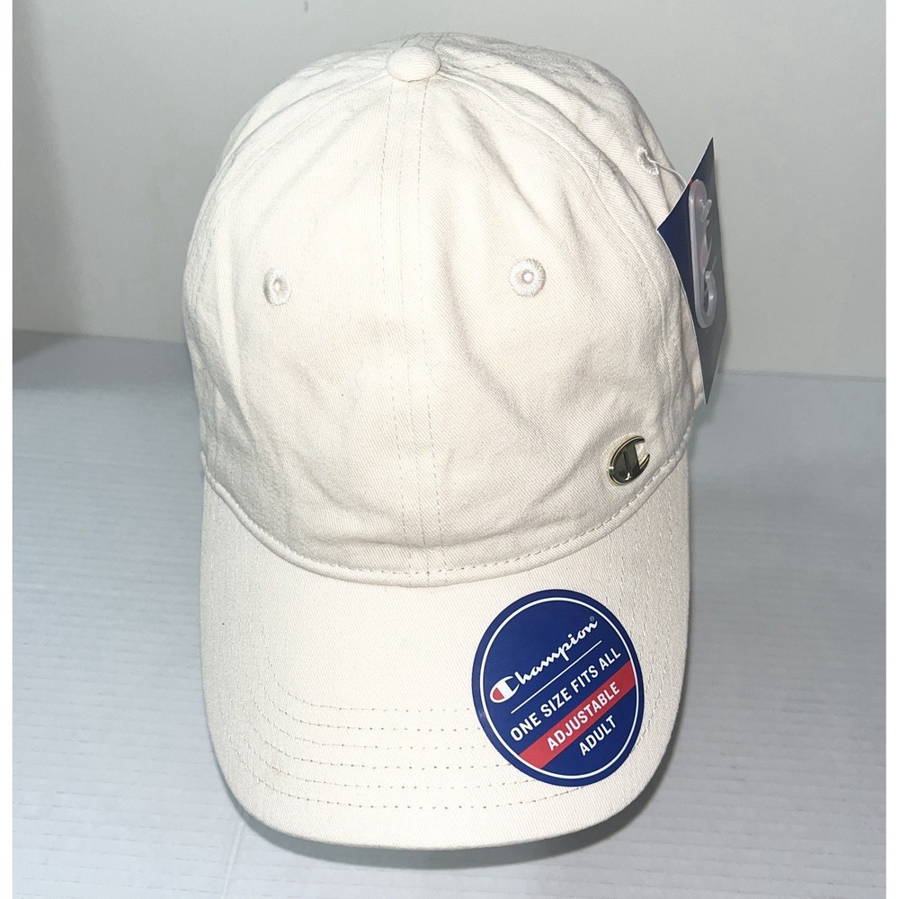 NWT Champion Baseball Cap Men's Adjustable Tan Beige Sportswear Embroidered Logo